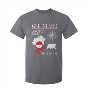 Greenland Arctic Circle T Shirt For Kid Map Compass and Polar Bear Adventure TS02 Charcoal Print Your Wear