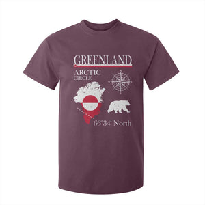 Greenland Arctic Circle T Shirt For Kid Map Compass and Polar Bear Adventure TS02 Maroon Print Your Wear