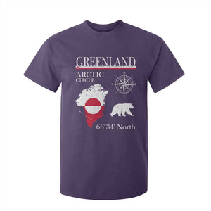 Greenland Arctic Circle T Shirt For Kid Map Compass and Polar Bear Adventure TS02 Purple Print Your Wear
