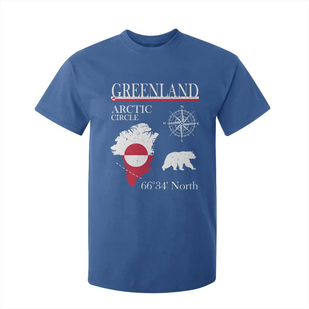 Greenland Arctic Circle T Shirt For Kid Map Compass and Polar Bear Adventure TS02 Royal Blue Print Your Wear