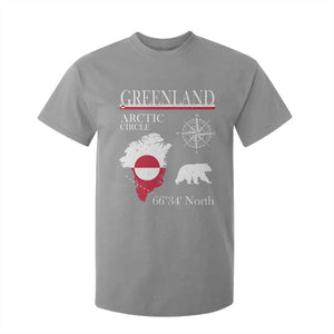 Greenland Arctic Circle T Shirt For Kid Map Compass and Polar Bear Adventure TS02 Sport Gray Print Your Wear