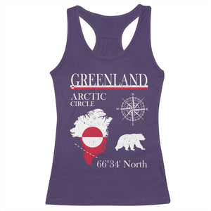 Greenland Arctic Circle Racerback Tank Top Map Compass and Polar Bear Adventure TS02 Purple Print Your Wear