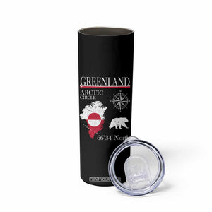 Greenland Arctic Circle Skinny Tumbler Map Compass and Polar Bear Adventure TS02 Print Your Wear