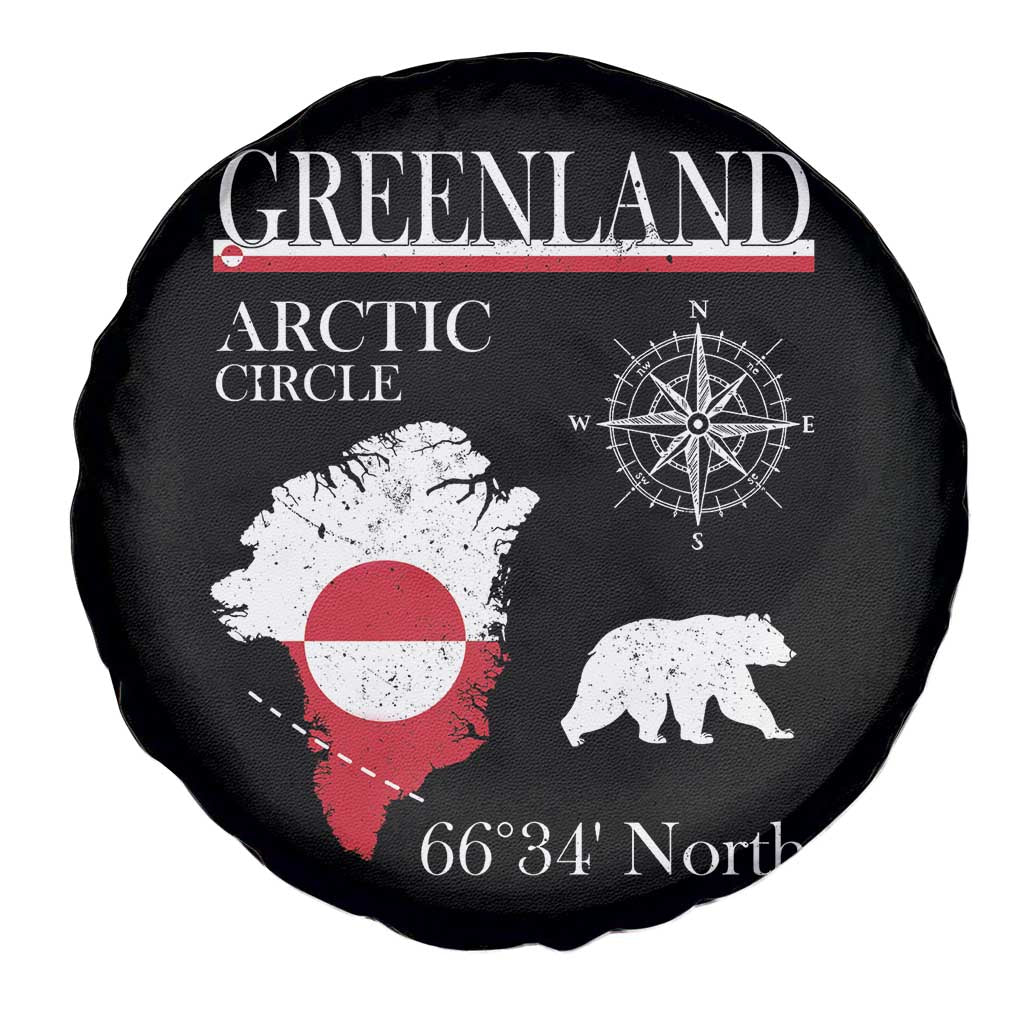 Greenland Arctic Circle Spare Tire Cover Map Compass and Polar Bear Adventure TS02 Print Your Wear