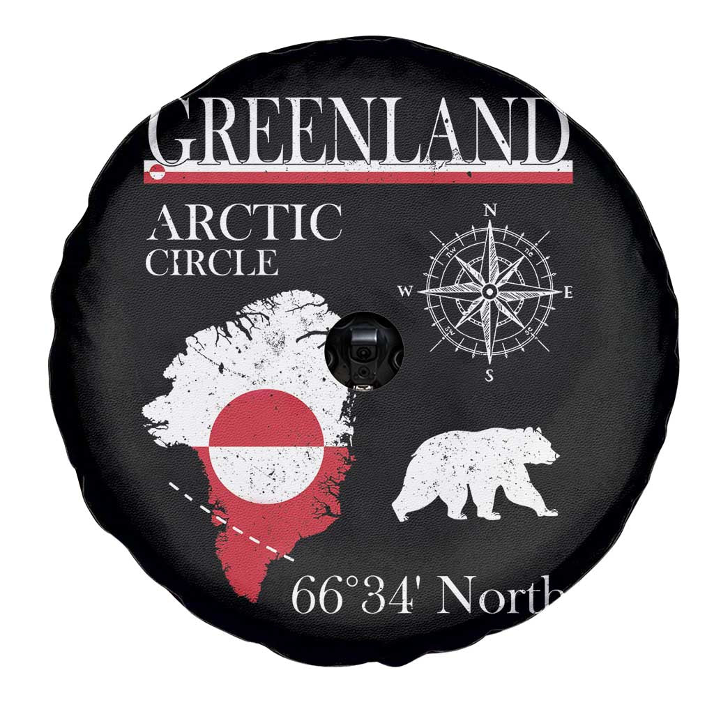 Greenland Arctic Circle Spare Tire Cover Map Compass and Polar Bear Adventure TS02 Print Your Wear