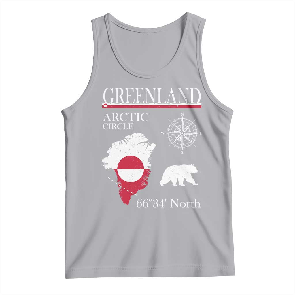 Greenland Arctic Circle Tank Top Map Compass and Polar Bear Adventure TS02 Athletic Heather Print Your Wear