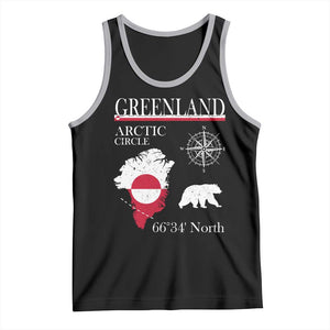 Greenland Arctic Circle Tank Top Map Compass and Polar Bear Adventure TS02 Black Athletic Heather Print Your Wear