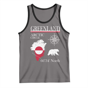 Greenland Arctic Circle Tank Top Map Compass and Polar Bear Adventure TS02 Deep Heather Black Print Your Wear