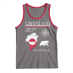 Greenland Arctic Circle Tank Top Map Compass and Polar Bear Adventure TS02 Deep Heather Red Print Your Wear
