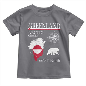 Greenland Arctic Circle Toddler T Shirt Map Compass and Polar Bear Adventure TS02 Charcoal Print Your Wear