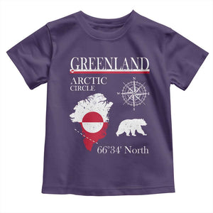Greenland Arctic Circle Toddler T Shirt Map Compass and Polar Bear Adventure TS02 Purple Print Your Wear