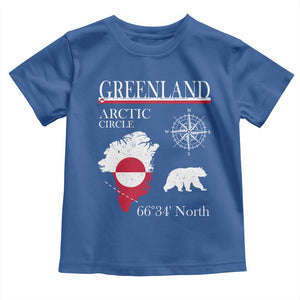 Greenland Arctic Circle Toddler T Shirt Map Compass and Polar Bear Adventure TS02 Royal Blue Print Your Wear