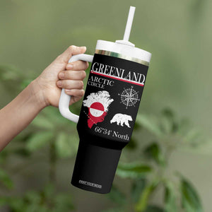 Greenland Arctic Circle Tumbler With Handle Map Compass and Polar Bear Adventure TS02 Print Your Wear