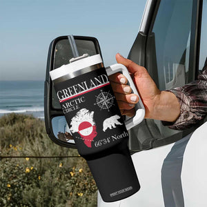 Greenland Arctic Circle Tumbler With Handle Map Compass and Polar Bear Adventure TS02 Print Your Wear