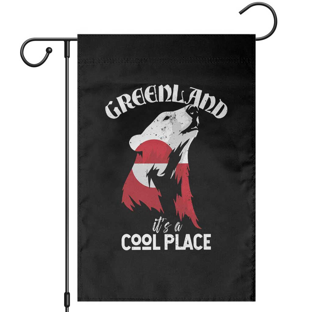 Polar Bear Greenland Flag Graphic Garden Flag It's a Cool Place Arctic Circle TS02 Black Print Your Wear