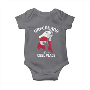 Polar Bear Greenland Flag Graphic Baby Onesie It's a Cool Place Arctic Circle TS02 Charcoal Print Your Wear