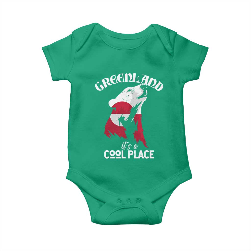 Polar Bear Greenland Flag Graphic Baby Onesie It's a Cool Place Arctic Circle TS02 Irish Green Print Your Wear