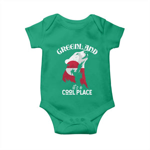 Polar Bear Greenland Flag Graphic Baby Onesie It's a Cool Place Arctic Circle TS02 Irish Green Print Your Wear