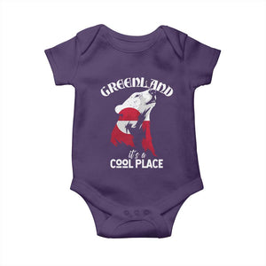 Polar Bear Greenland Flag Graphic Baby Onesie It's a Cool Place Arctic Circle TS02 Purple Print Your Wear