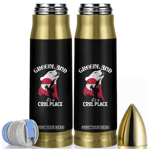 Polar Bear Greenland Flag Graphic Bullet Tumbler It's a Cool Place Arctic Circle TS02 Black Print Your Wear