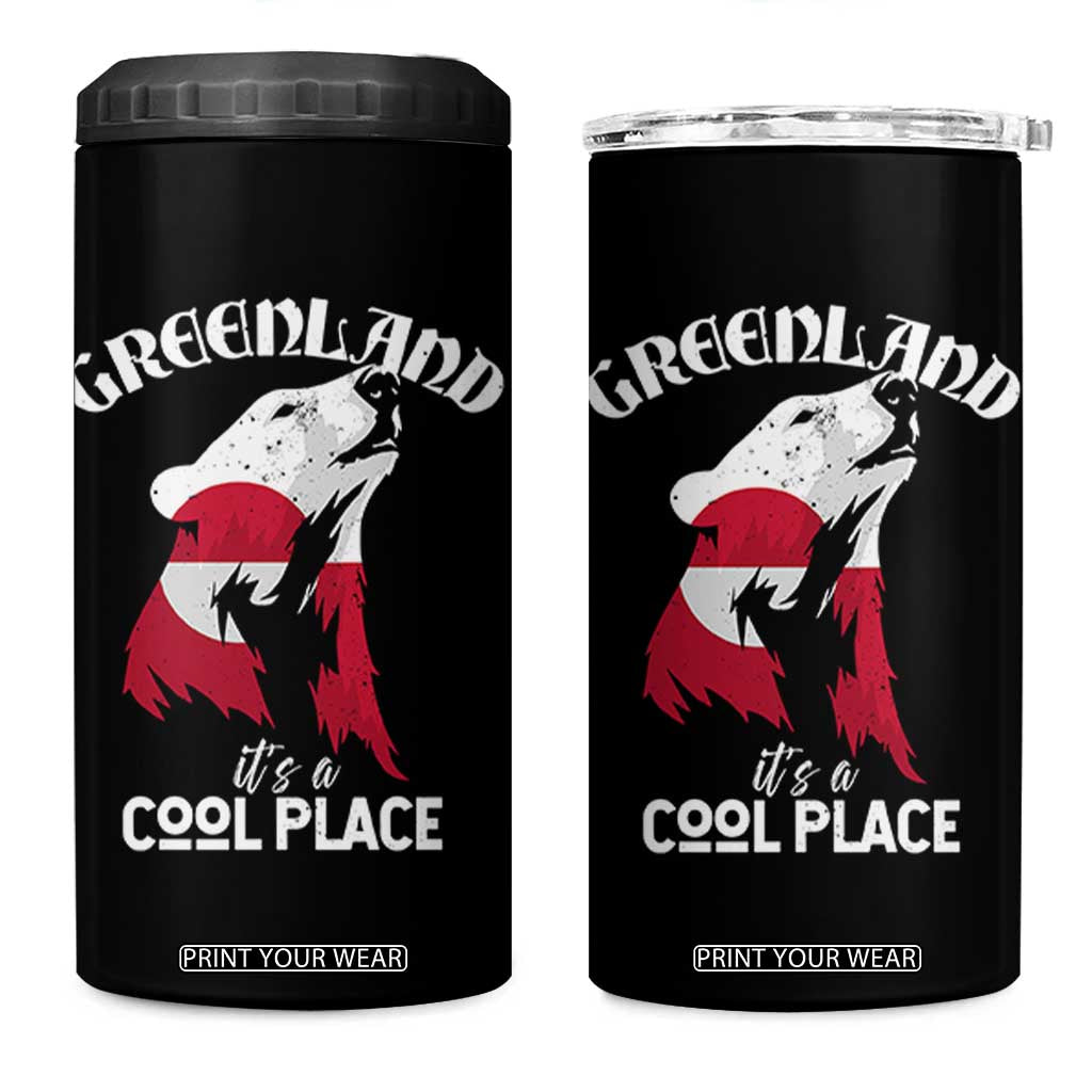 Polar Bear Greenland Flag Graphic 4 in 1 Can Cooler Tumbler It's a Cool Place Arctic Circle TS02 One Size: 16 oz Black Print Your Wear