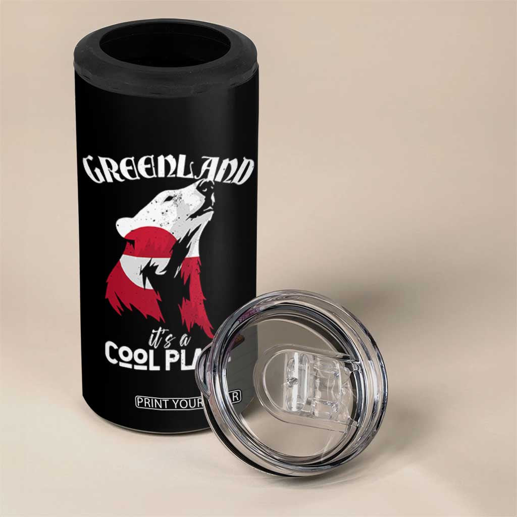 Polar Bear Greenland Flag Graphic 4 in 1 Can Cooler Tumbler It's a Cool Place Arctic Circle TS02 Print Your Wear