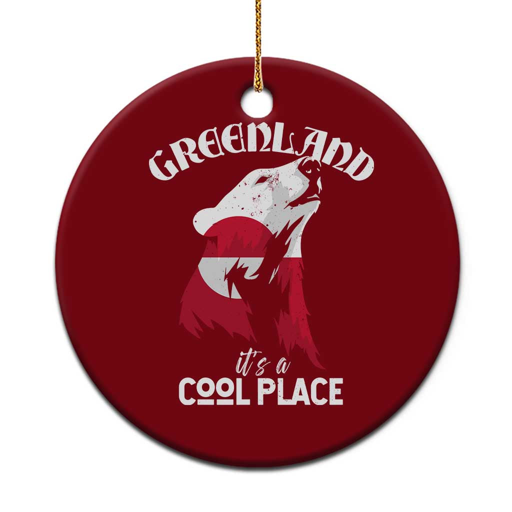 Polar Bear Greenland Flag Graphic Ceramic Ornament It's a Cool Place Arctic Circle TS02 1pc Red Print Your Wear