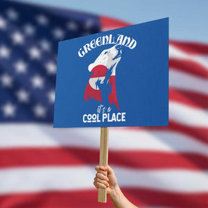 Polar Bear Greenland Flag Graphic Protest Sign It's a Cool Place Arctic Circle TS02 Horizontal 18" × 24" Blue Print Your Wear