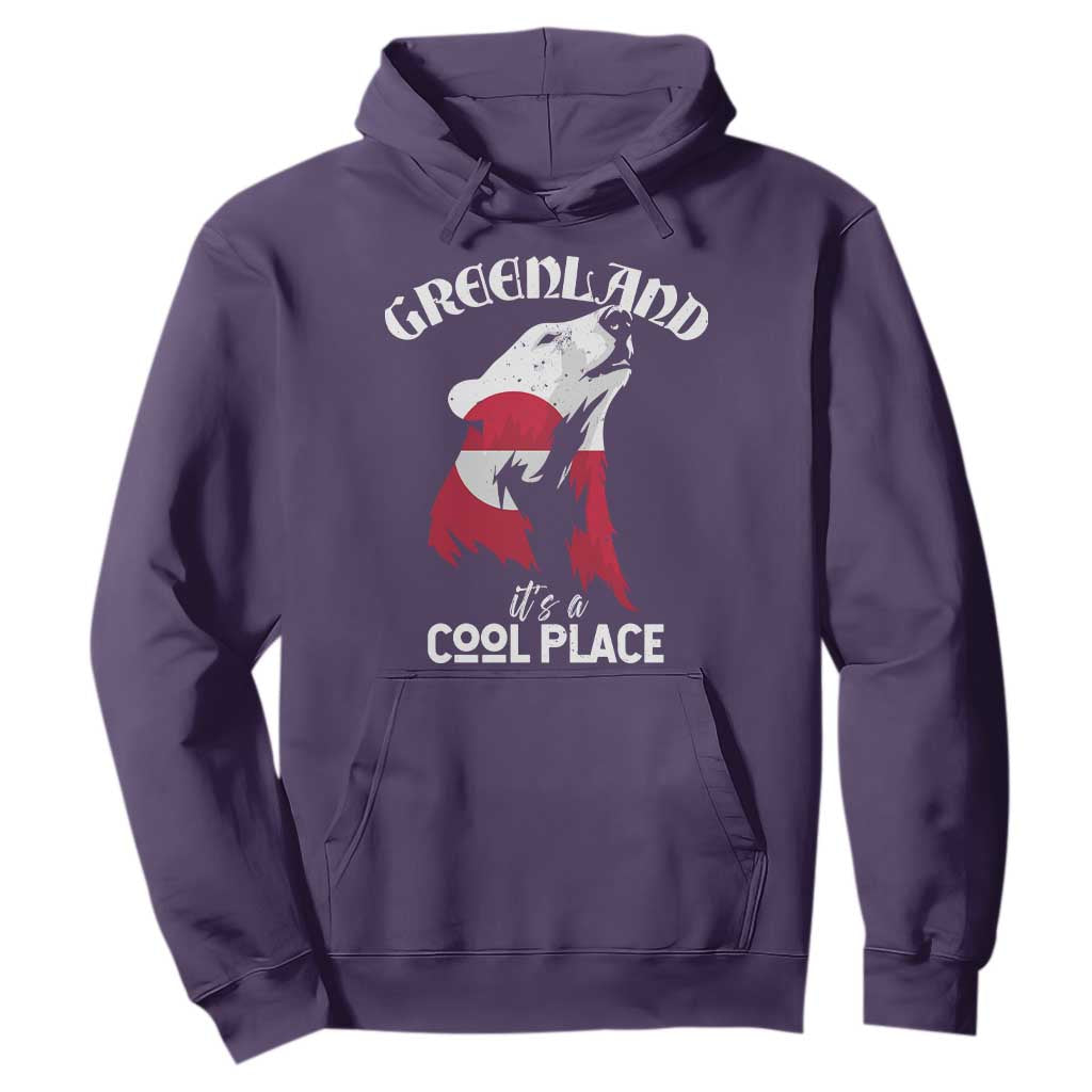 Polar Bear Greenland Flag Graphic Hoodie It's a Cool Place Arctic Circle TS02 Purple Print Your Wear