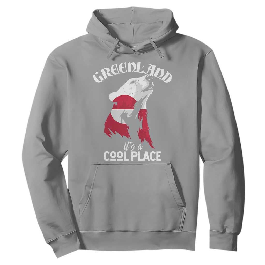 Polar Bear Greenland Flag Graphic Hoodie It's a Cool Place Arctic Circle TS02 Sport Gray Print Your Wear
