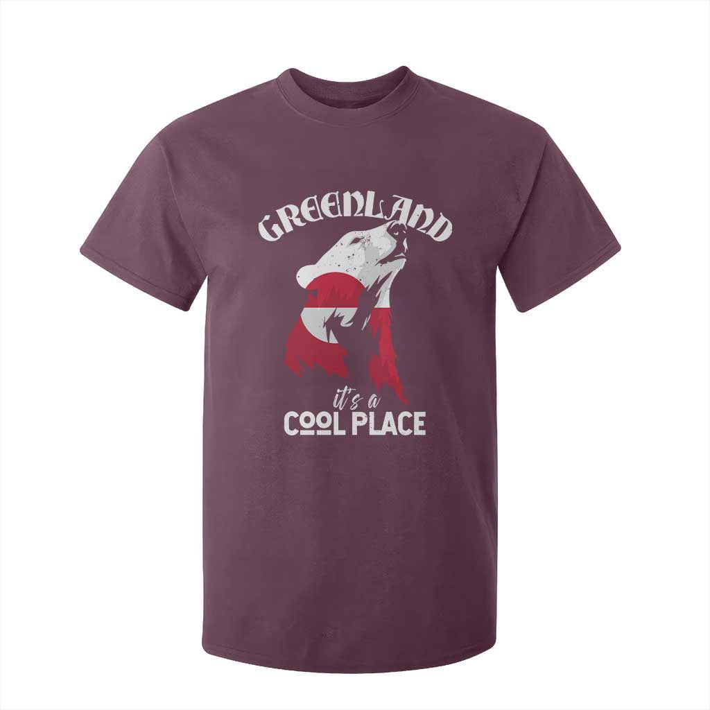 Polar Bear Greenland Flag Graphic T Shirt For Kid It's a Cool Place Arctic Circle TS02 Maroon Print Your Wear