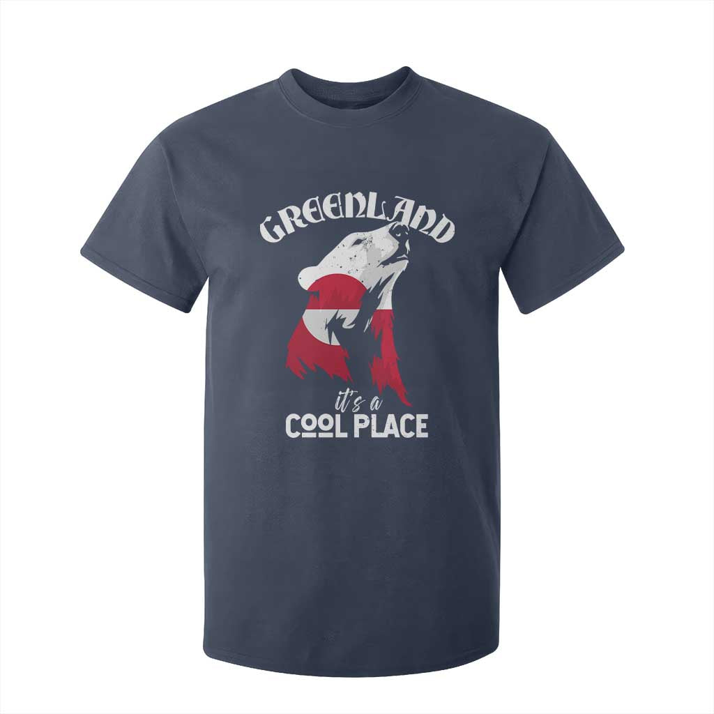 Polar Bear Greenland Flag Graphic T Shirt For Kid It's a Cool Place Arctic Circle TS02 Navy Print Your Wear