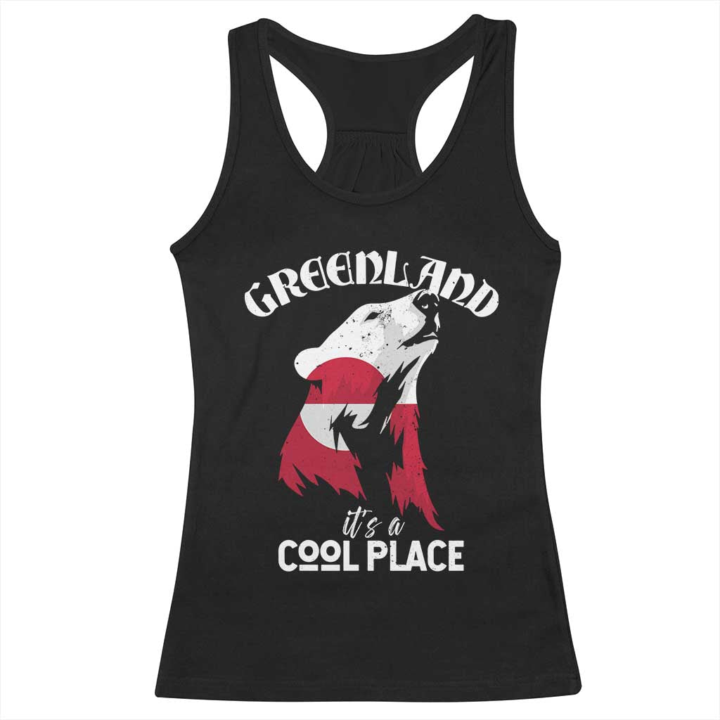 Polar Bear Greenland Flag Graphic Racerback Tank Top It's a Cool Place Arctic Circle TS02 Black Print Your Wear