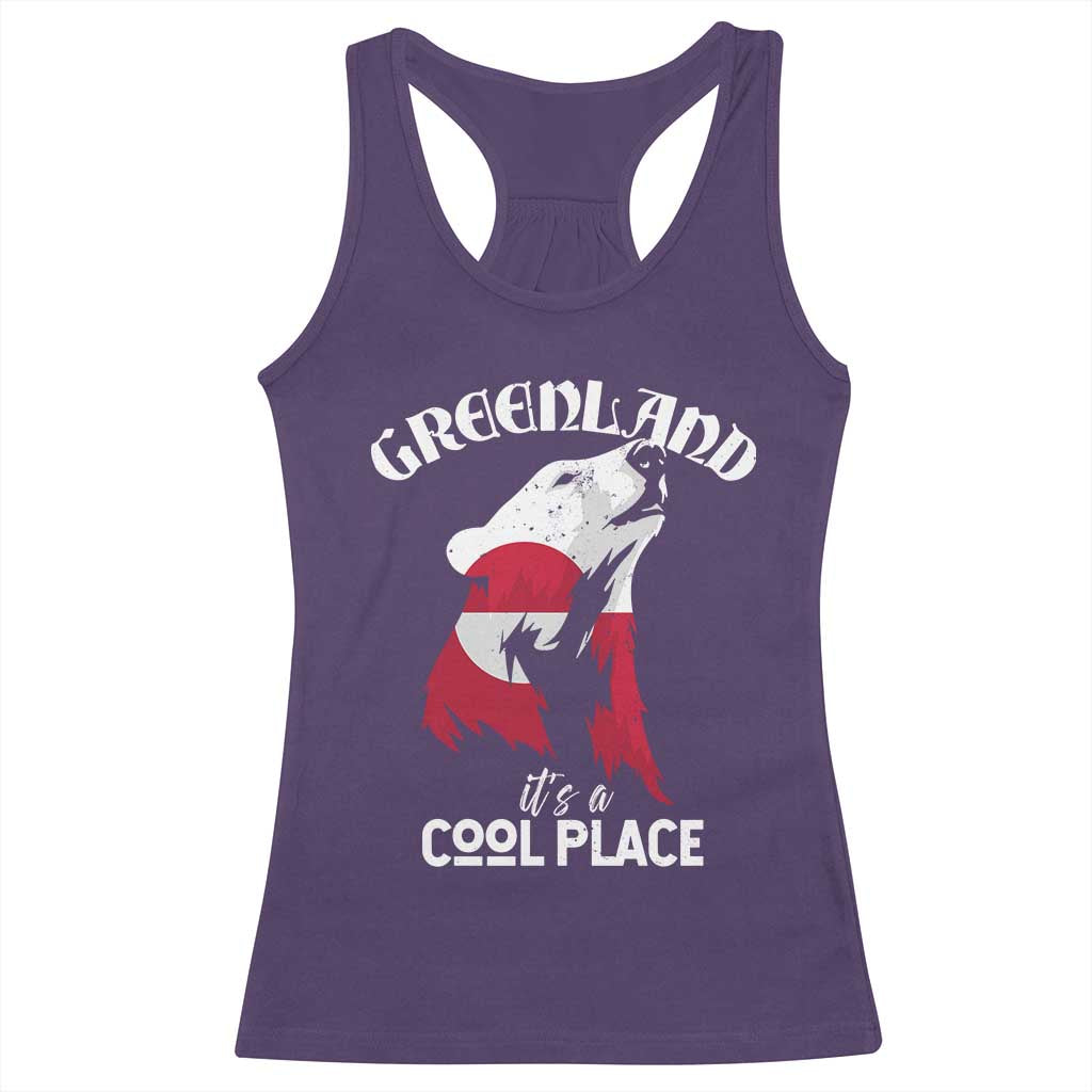 Polar Bear Greenland Flag Graphic Racerback Tank Top It's a Cool Place Arctic Circle TS02 Purple Print Your Wear