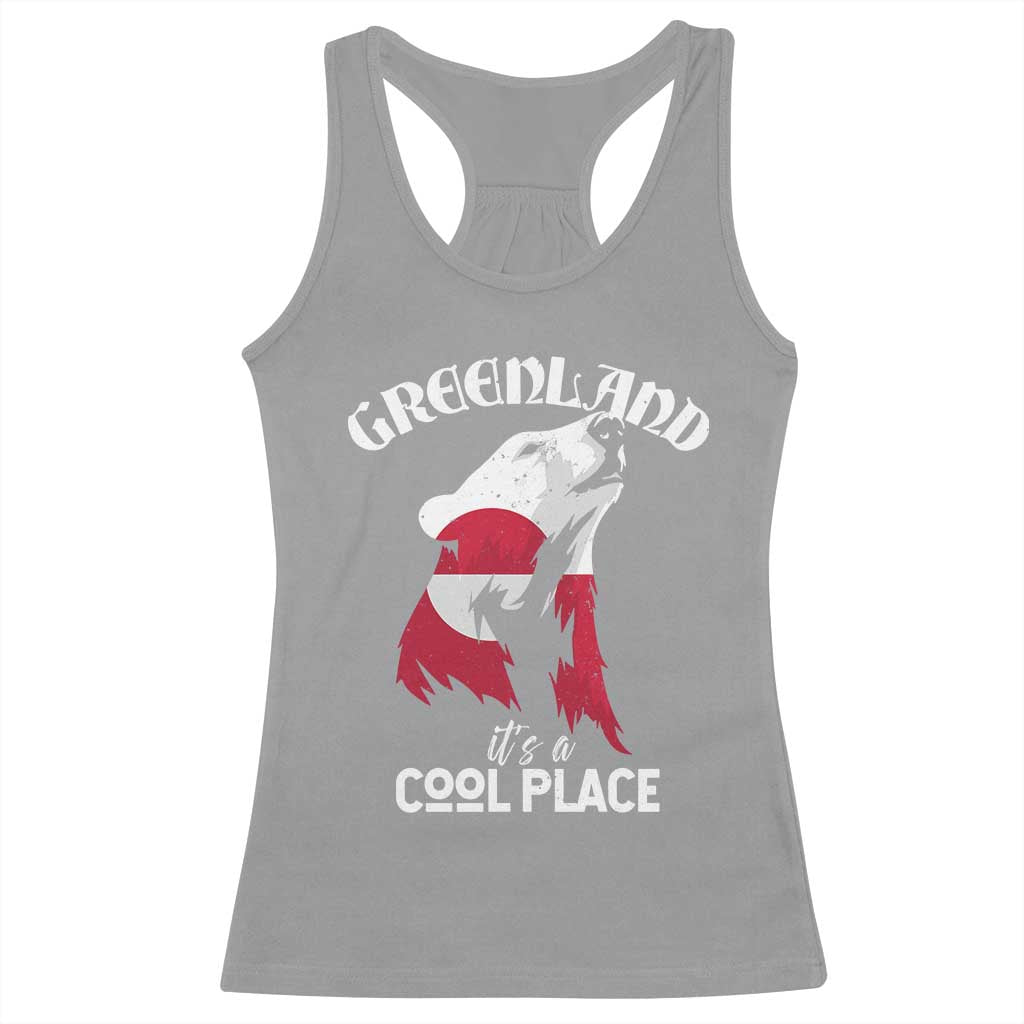 Polar Bear Greenland Flag Graphic Racerback Tank Top It's a Cool Place Arctic Circle TS02 Sport Gray Print Your Wear