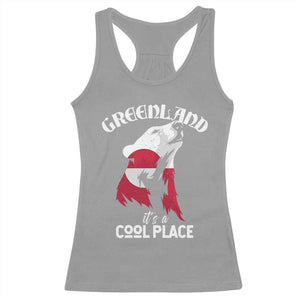 Polar Bear Greenland Flag Graphic Racerback Tank Top It's a Cool Place Arctic Circle TS02 Sport Gray Print Your Wear