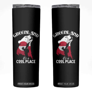 Polar Bear Greenland Flag Graphic Skinny Tumbler It's a Cool Place Arctic Circle TS02 Black Print Your Wear