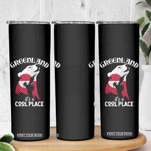 Polar Bear Greenland Flag Graphic Skinny Tumbler It's a Cool Place Arctic Circle TS02 Print Your Wear