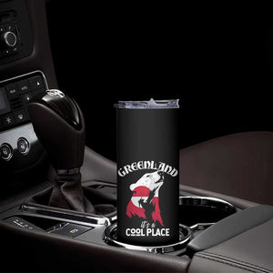 Polar Bear Greenland Flag Graphic Skinny Tumbler It's a Cool Place Arctic Circle TS02 Print Your Wear