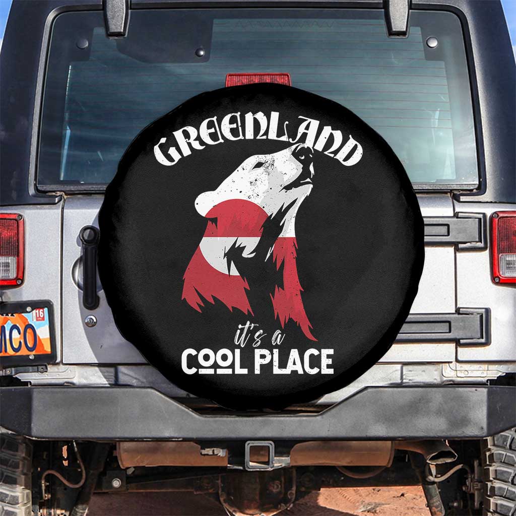 Polar Bear Greenland Flag Graphic Spare Tire Cover It's a Cool Place Arctic Circle TS02 No hole Black Print Your Wear