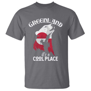 Polar Bear Greenland Flag Graphic T Shirt It's a Cool Place Arctic Circle TS02 Charcoal Print Your Wear