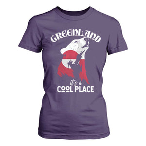 Polar Bear Greenland Flag Graphic T Shirt For Women It's a Cool Place Arctic Circle TS02 Purple Print Your Wear