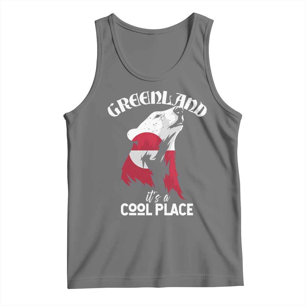 Polar Bear Greenland Flag Graphic Tank Top It's a Cool Place Arctic Circle TS02 Black Heather Print Your Wear