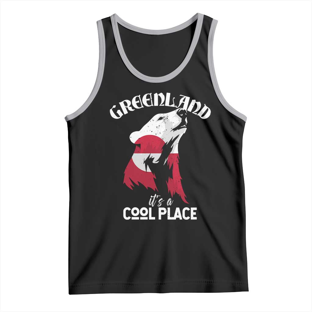 Polar Bear Greenland Flag Graphic Tank Top It's a Cool Place Arctic Circle TS02 Black Athletic Heather Print Your Wear