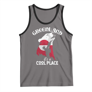 Polar Bear Greenland Flag Graphic Tank Top It's a Cool Place Arctic Circle TS02 Deep Heather Black Print Your Wear