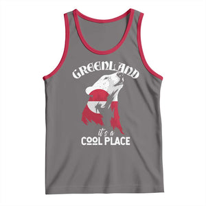 Polar Bear Greenland Flag Graphic Tank Top It's a Cool Place Arctic Circle TS02 Deep Heather Red Print Your Wear