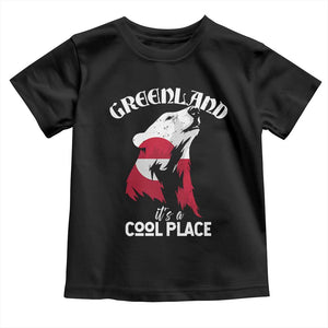 Polar Bear Greenland Flag Graphic Toddler T Shirt It's a Cool Place Arctic Circle TS02 Black Print Your Wear