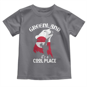 Polar Bear Greenland Flag Graphic Toddler T Shirt It's a Cool Place Arctic Circle TS02 Charcoal Print Your Wear