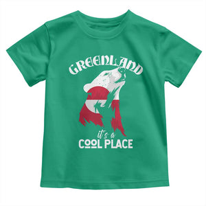 Polar Bear Greenland Flag Graphic Toddler T Shirt It's a Cool Place Arctic Circle TS02 Irish Green Print Your Wear