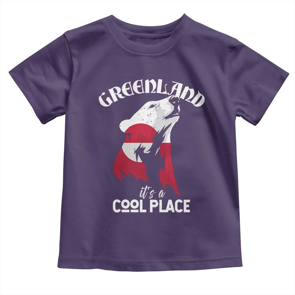 Polar Bear Greenland Flag Graphic Toddler T Shirt It's a Cool Place Arctic Circle TS02 Purple Print Your Wear